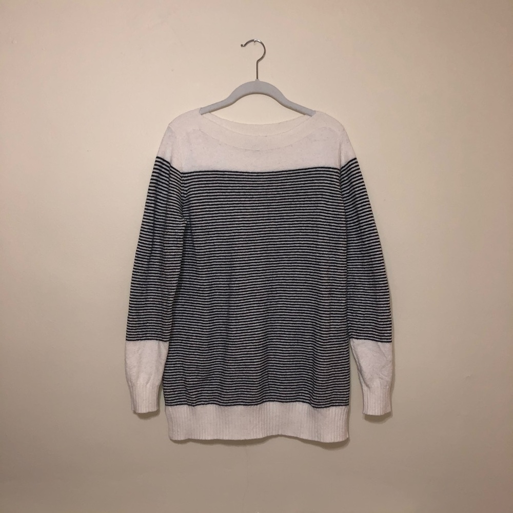 Black and White Striped LOFT Sweater
